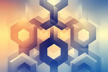 Hexagon Pattern Forms Abstract Design with Gradient Colors Seamlessly