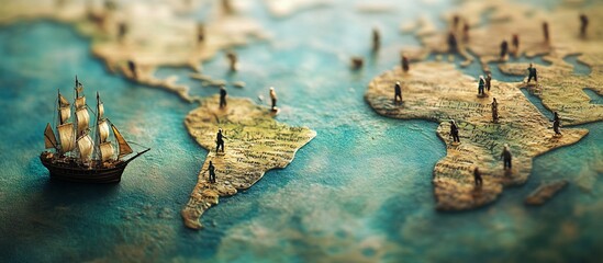 Obraz premium Global Exploration: A Journey Through Time and Continents