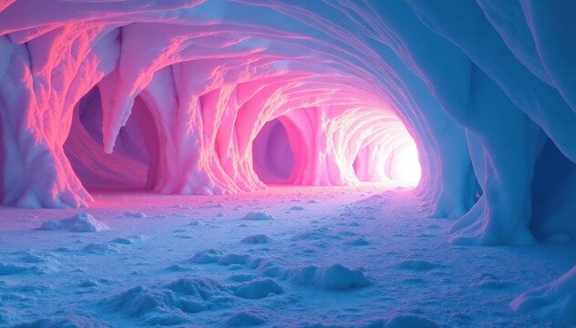 Ice wall with a subtle gradient effect due to the fading light, fading, atmospheric, seren