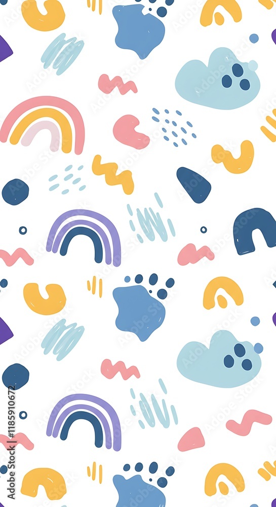 Poster abstract background with hand drawn pattern design