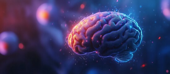 Fototapeta premium The Illuminated Mind: A 3D Render of the Human Brain