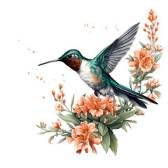 Fototapeta premium Hummingbird Bird Garden Clipart Vector Illustration