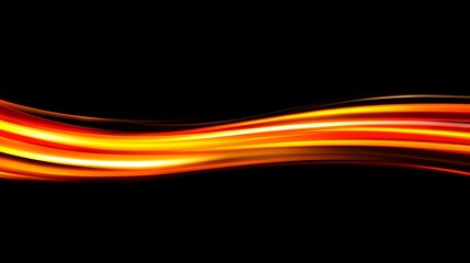 Naklejka premium Abstract Orange and Yellow Wave on Black Background