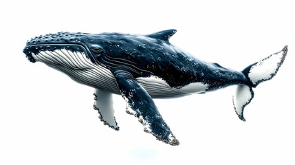 Humpback Whale Swims Gracefully Through Ocean, Wildlife Conservation