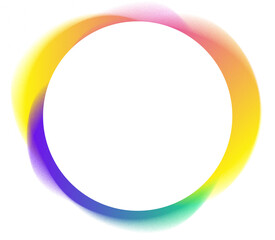 colorful light gradient circle frame on transparent background