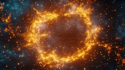 Star field in space and a nebulae. Gate into others universe illustration.