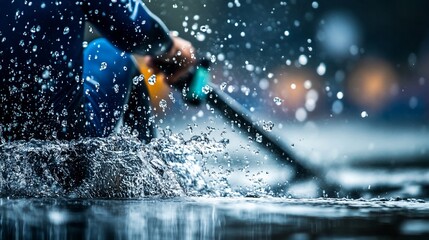 Naklejka premium Dynamic Kayaking: Water Sports Action