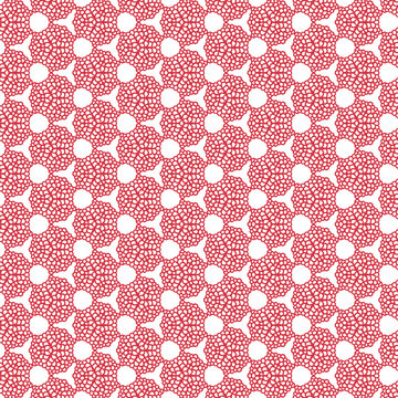 Pattern geometrico continuo con linee curve rosa su sfondo bianco, motivo ornamentale astratto e ripetibile per texture di sfondo e design di tessuti
