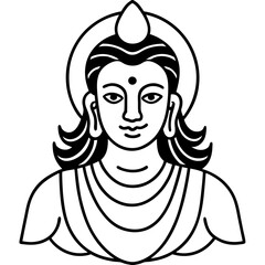 Vector art illustration of a meditating monk