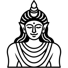 Vector art illustration of a meditating monk