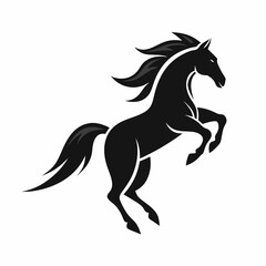 horse silhouette isolated on white