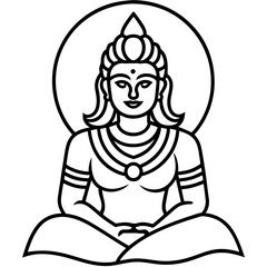 Vector illustration of a meditating god