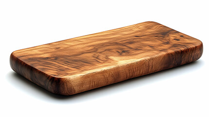 Wooden Cutting Board Presentation on White Background Exquisitely Displayed