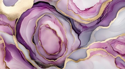 Fototapeta premium Abstract Purple and Gold Marble Texture Background