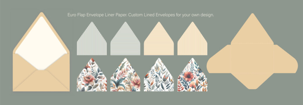 Euro Flap Envelope Liner Paper. Design Your Own Custom Lined Envelopes.