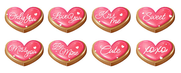 illustrator heart shaped cookie valentine