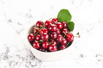 Ripe sweet juicy cherry heap