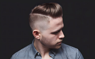 Fototapeta premium Classic Meets Modern: Pompadour and Buzzed Sides 
