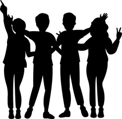 International Friendship Day Silhouette