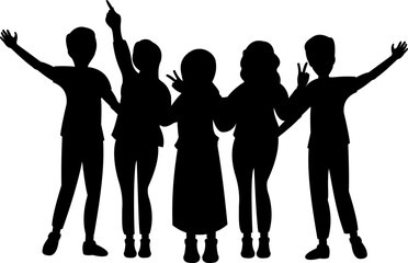 Fototapeta premium International Friendship Day Silhouette