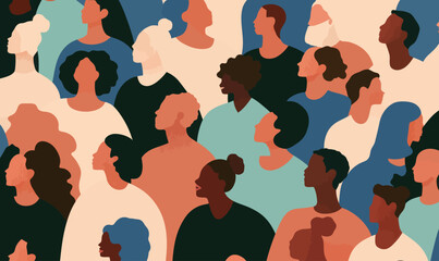 Diverse Group of People Advocating for Human Rights in Unity Illustration