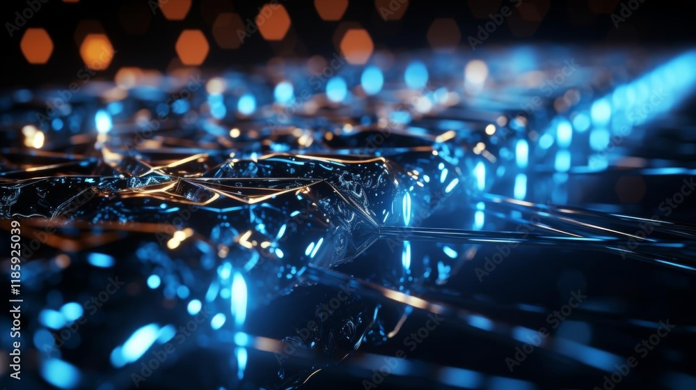 Canvas Prints a blue and orange image of a computer screen with a blue line of code