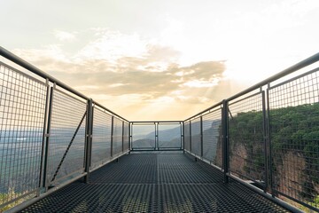 Scenic view from observation deck overlooking canyon.