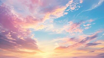 Fototapeta premium A beautiful blue sky with pink clouds
