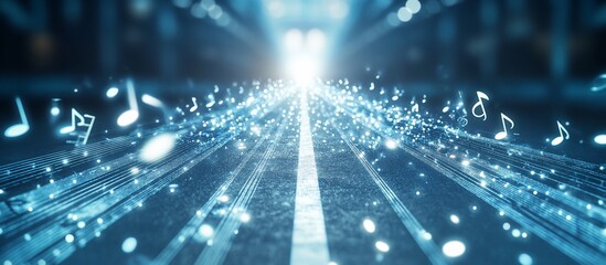 Obraz premium Digital Music Highway: A Journey Through Soundscape