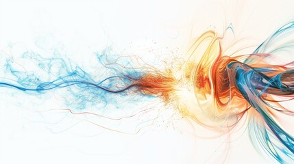 a magnetic field interacting with a moving electric charge on a white background.