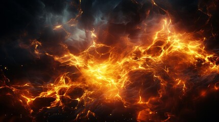 A fiery, glowing cloud of space debris