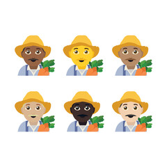 Farmer person emoji vector symbol sign illustration