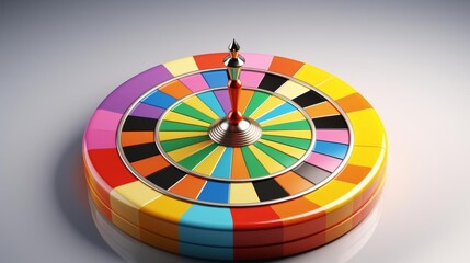 Obraz premium A colorful wheel with a red top and a gold top