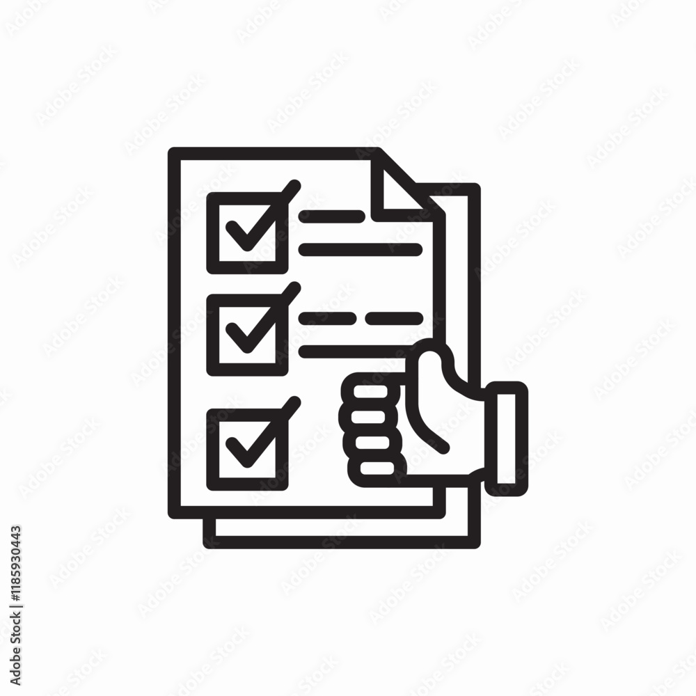 Poster checklist document task icon vector sign