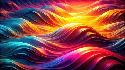 Obraz premium Abstract architectural photo: vibrant orange, pink, blue, and yellow wave background with glowing gradient noise.