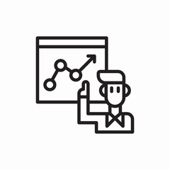 teacher explains chart icon vector sign