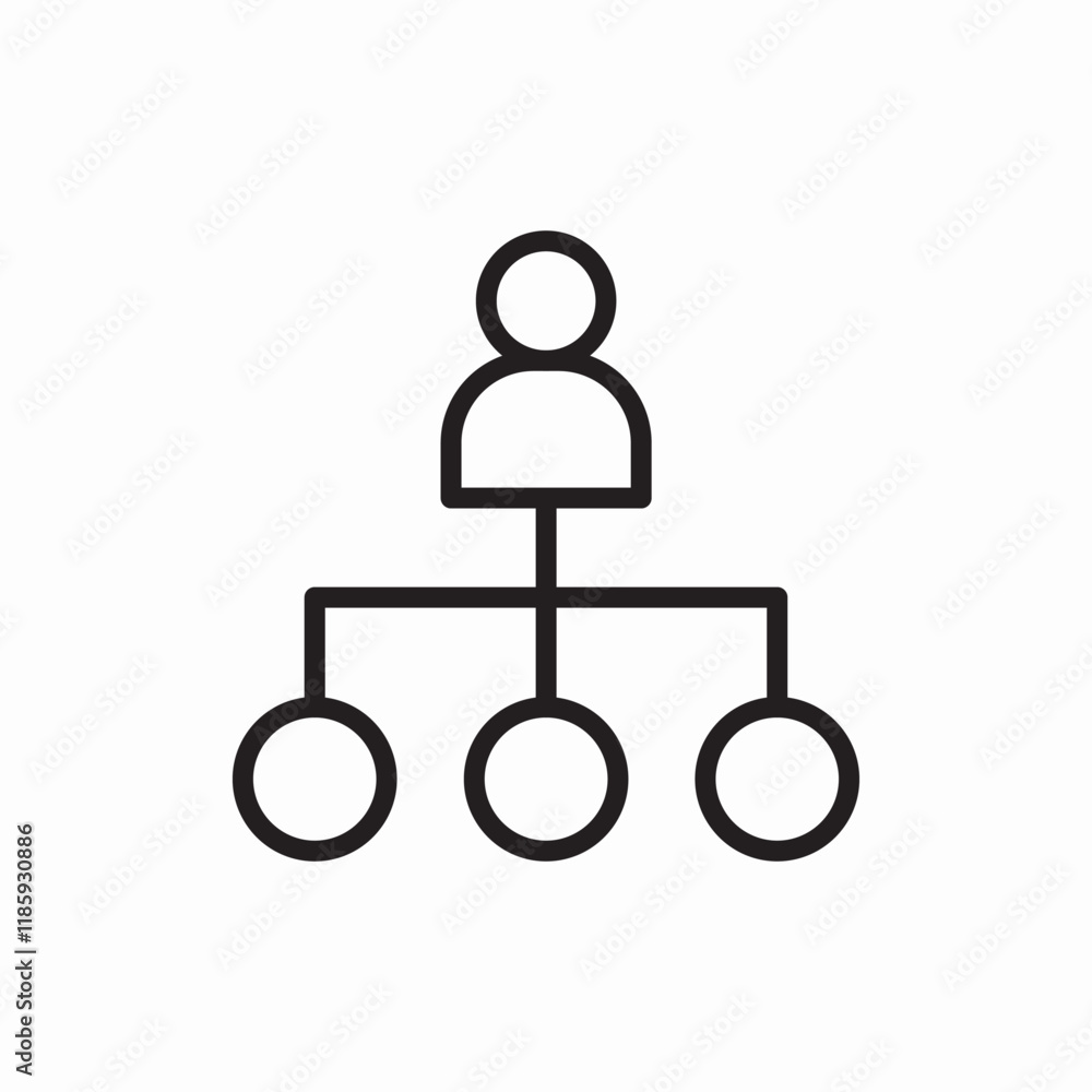 Poster organization hierarchy structure icon vector sign