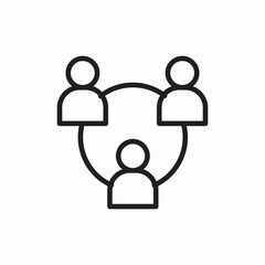 team connection circle icon vector sign
