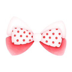 A delicate set of watercolor bows in pink and red, perfect for Valentine's Day. these designs evoke love and romance.