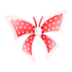 A delicate set of watercolor bows in pink and red, perfect for Valentine's Day. these designs evoke love and romance.