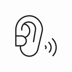 hearing assistance accessibility icon vector sign