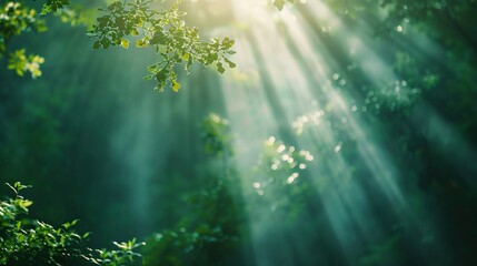 Naklejka premium A tree with leaves and sunlight shining on it