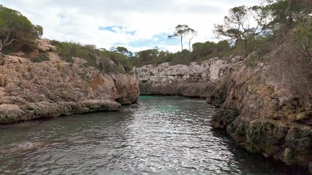 flight in cala beltran beach in mallorca