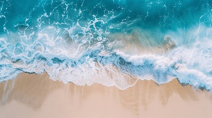 Fototapeta premium A large wave is crashing on the beach