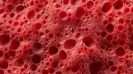Abstract Red Cellular Structure With Water Droplets