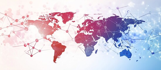 Fototapeta premium Global Network Connections: A Visual Representation of Worldwide Interconnectivity