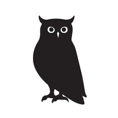Black Owl Silhouette - Vector Illustration