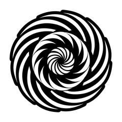 A solid style icon of vortex shape