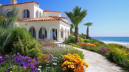 Naklejka premium Mediterranean inspired villa in the exclusive Hampton