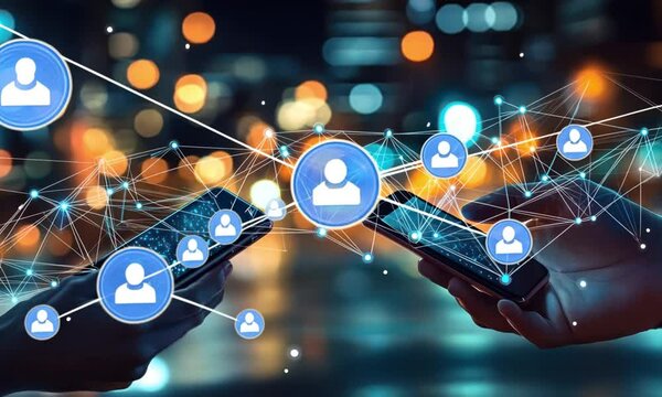 Human communication network concept. Human resources. Personnel management system.